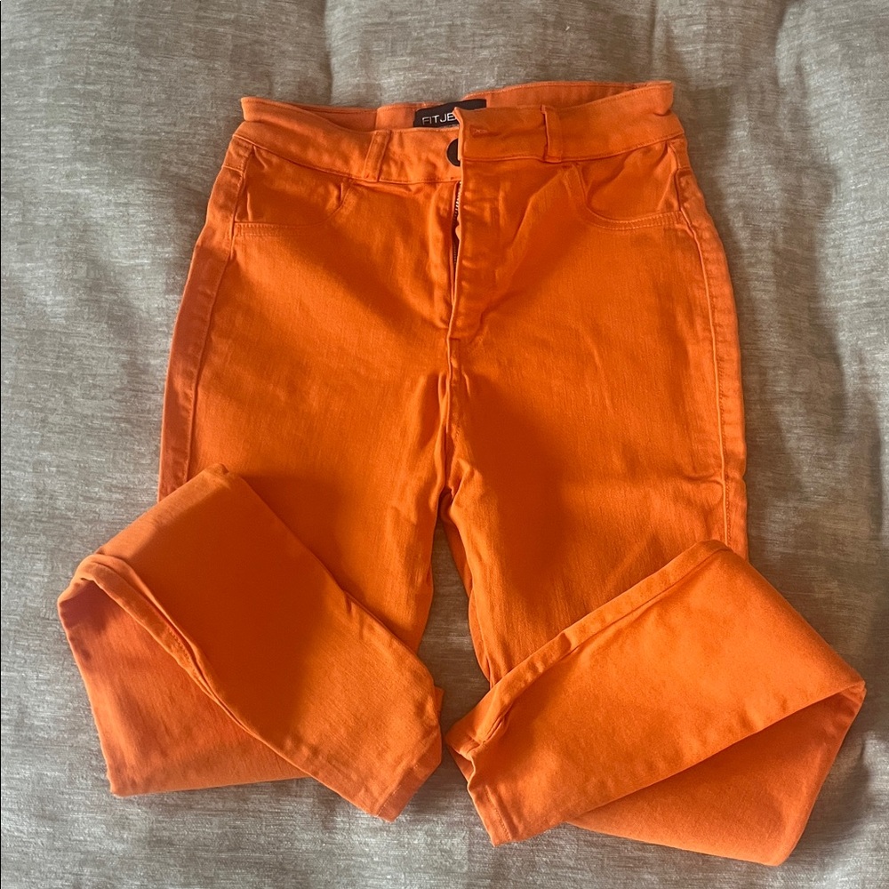 Bright Orange Fit Jeans